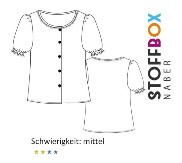 Exklusivschnitt TONI Kinderbluse 98-158