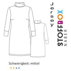 Exklusivschnitt KALINDA Jerseykleid mit Rollkragen 36-56